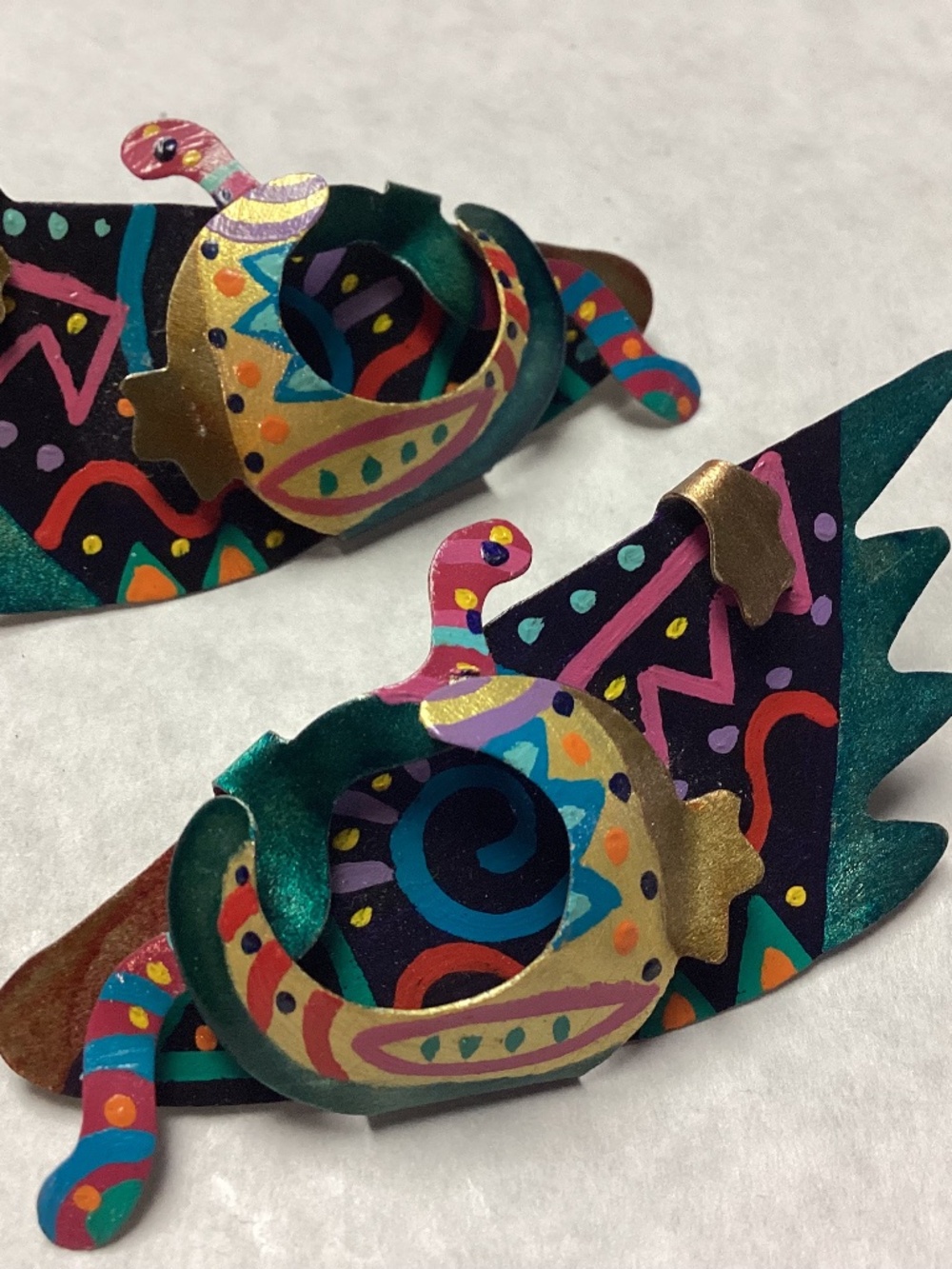 Artist made metal FUNKY UNIQUE EARRINGS. MUST SEE THESE !!